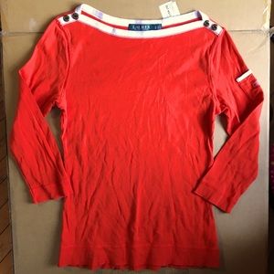 Colorful Ralph Lauren 3/4 length sleeve shirt